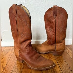 Vintage Dan Post Brown Western Cowboy Boots Unisex Men’s 9EW